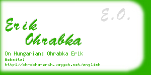 erik ohrabka business card